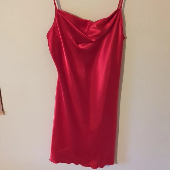 bebe red satin dress Bebe Homecoming Red Satin Dress Size Large